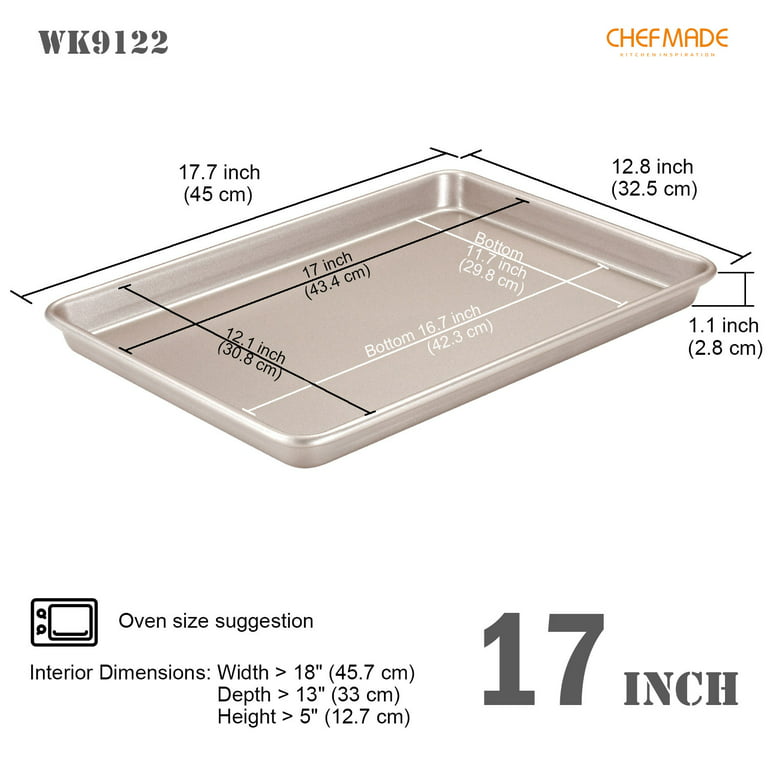 17 Inch Cookie Baking Sheet Pan Jelly Roll Pan, Nonstick Cookie Sheet for  Baking, Baking Sheets for Nonstick Oven Pan, Thicker Carbon Steel Oven