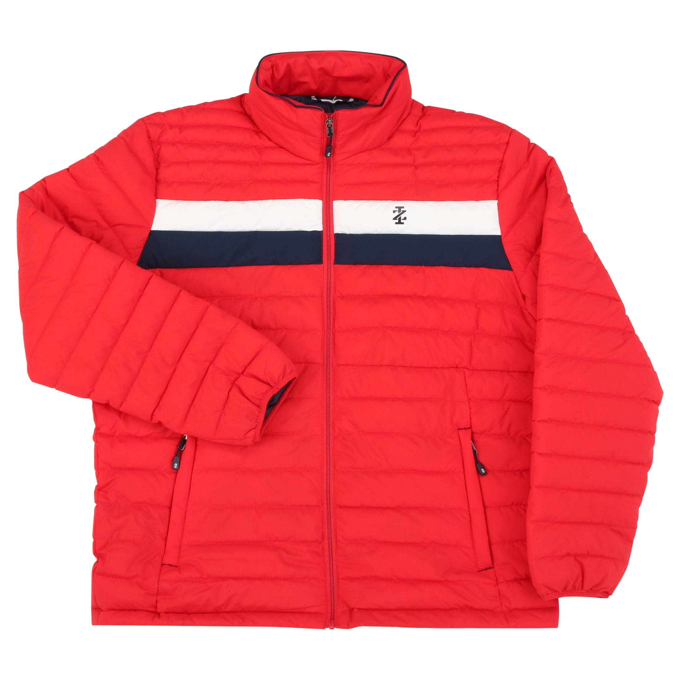 Izod Men's Quilted Color Block Stretch Puffer, Size: Large