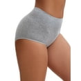 thumbnail image 4 of INSPIRE CHIC Leak Proof Briefs for Women's Cotton High Waist Elastic Waistband Full Coverage Tummy Control Underwear M Gray, 4 of 4