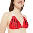 thumbnail image 4 of Effete Feline Claw Marks Scratch Strappy Triangle Bikini Top (AOP), 4 of 4