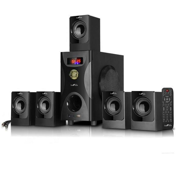 beFree Sound 5.1 Channel Surround Sound Bluetooth Speaker System in Black - Reconditioned