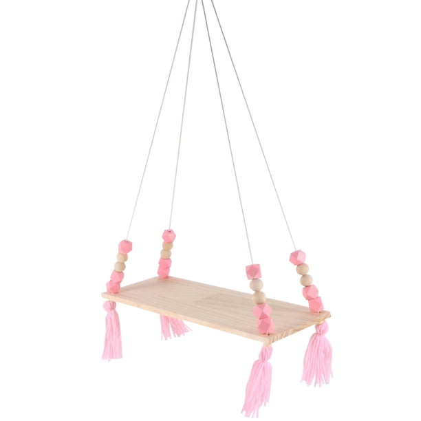 Estante de pared de madera para colgar para niños y bebés Marco de pared de estilo nórdico rosa