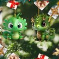 thumbnail image 3 of 2 Piezas Acrílico Lindo Dragón Verde 2D Dinosaurio Plano Navidad Del Coche (#3), 3 of 9