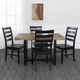 thumbnail image 3 of Walker Edison 5 piece Farmhouse Dining Set, Reclaimed Barnwood and Black, 3 of 7