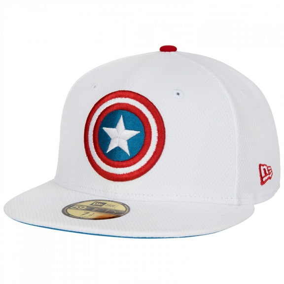 Captain America American Flag White Colorway New Era 59Fifty Fitted Hat-8 Fitted