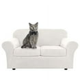 thumbnail image 6 of JIAN YA NA Stretch Velvet Sofa Covers Couch Covers Sofa Slipcovers(White, Loveseat Cover), 6 of 8