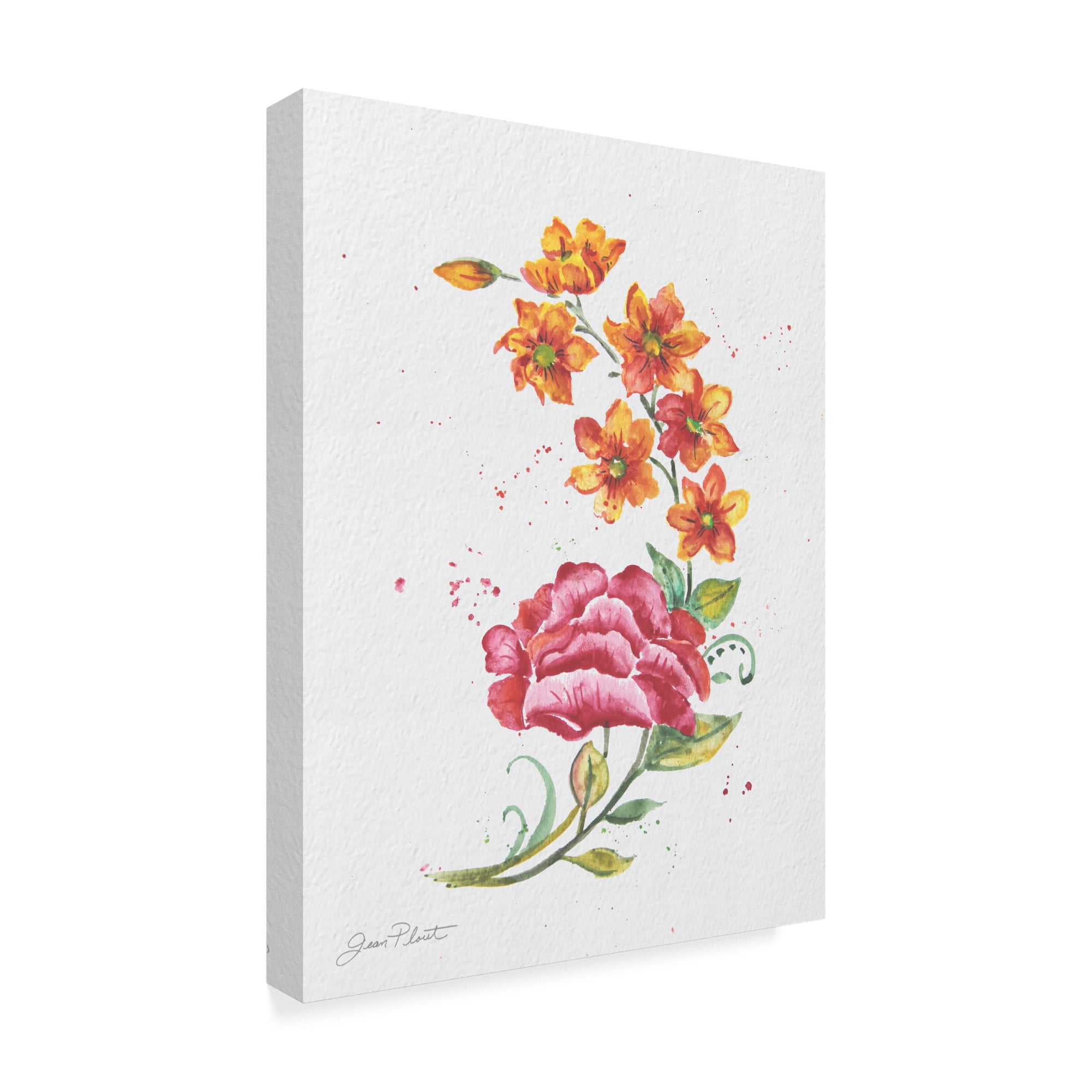 Trademark Fine Art 'Watercolor Flowers 5' Canvas Art by Jean Plout