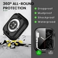 thumbnail image 4 of [2 in 1] KOMI Waterproof Case for Apple Watch Series 6 5 4 SE(2023) 40mm, 360° Protective Hard PC Front & Back Bumper with HD Tempered Glass Screen Protector for iWatch Cover Accessories Women Men, 4 of 7