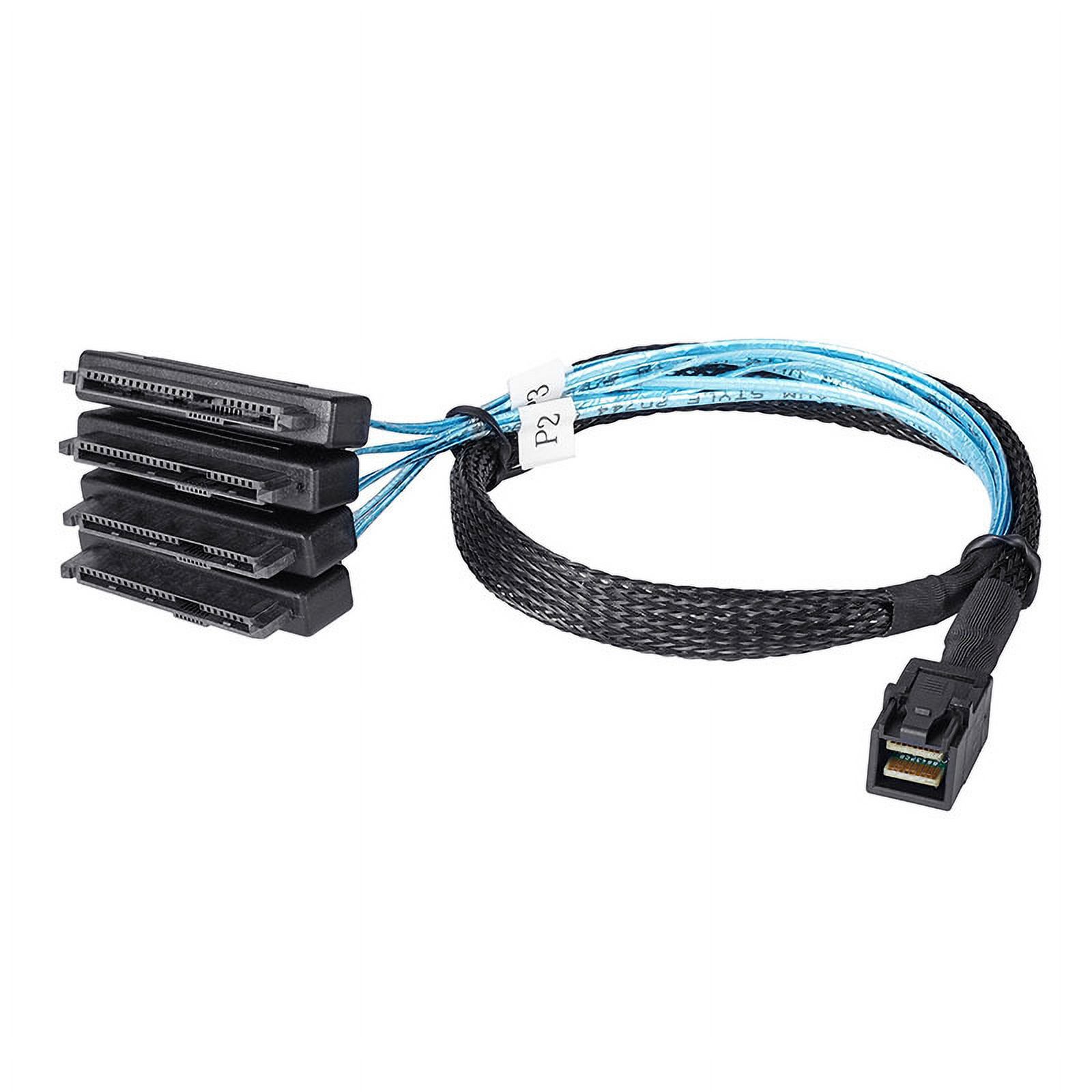 Mini SAS HD SFF-8643 To 4 SFF-8482 SATA Cable SFF-8643 to 4 SFF-8482 Connector with 15pin Power Port Hard Disk Server Cable