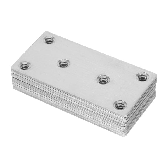 KALLORY 10Pcs Stainless Steel Straight Brace Brackets High Load Capacity Flat Metal Support