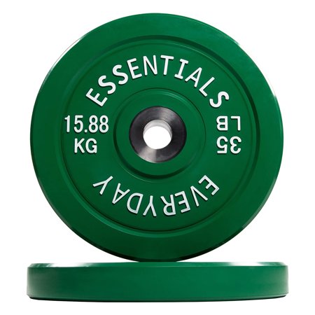 BalanceFrom Everyday Essentials 35lb Olympic Weight Plate, Set of 2, Green