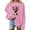 Pink, variant on GUZOM Womens Christmas Reindeer Graphic Sweatshirt - Oversized Crew Neck Long Sleeves, Pink Festive Style for Holiday & Casual Wear,Size M