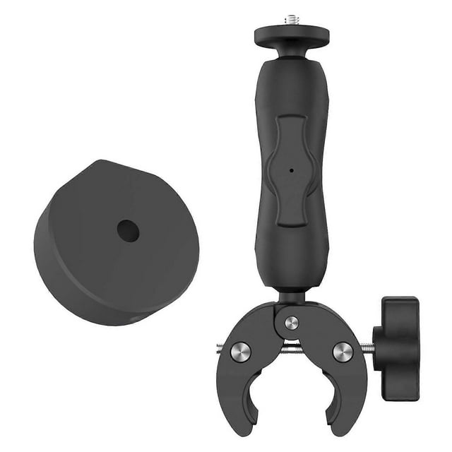 Pole Clamp Mount for Mini Satellite Device Universal Adjustable Angle Bracket with Adapter On RV Ladders Yacht Poles Mount and Black Adapter