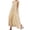 Khaki, variant on Women's Black Cotton Chambray Button-Down Shirt Dress Boho Beach Sundress Loose Fit Long with Pockets