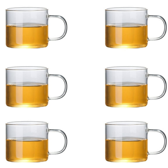 ACDANC 6Pcs Espresso Cups Clear & Transparent Latte Cups Modern Aesthetic Espresso Mug,Style1