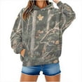thumbnail image 6 of EchfiProm Womens Sweatshirt with Pockets Camo Comfy Hoodies Hooded Long Sleeve Pullover Regular Fit Tops for Womem, 6 of 8