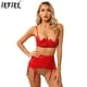 thumbnail image 2 of Conjunto de lencería Sexy de charol para mujer, sujetador con copa abierta en el pecho, sujetador con aros y muesca en V, Tops con Clips de Metal, ligas, ropa para discoteca, 2 of 4