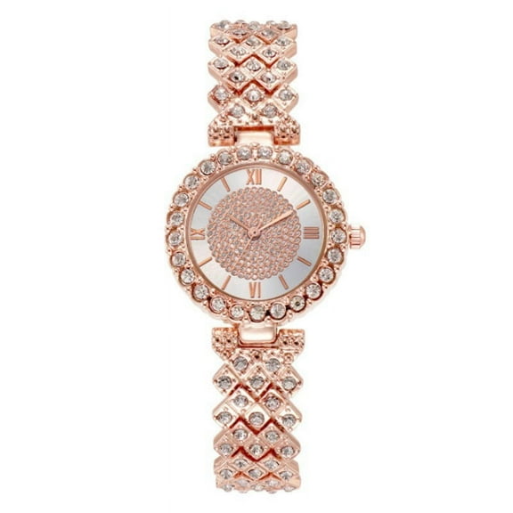 CHOII Watches on Sale Gypsophila Small Dial Rhinestone Alloy Watch Ladies Quartz Watch Watches for Womens Exquisite,Elegant and Stylish Rose Gold