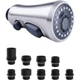 thumbnail image 1 of ORUYROP Pull Down Spray Head for Kitchen Faucet, 3-Function Sink Spray Nozzle with 10 Adapters, Faucet Head Replacement Compatible with Moen, American Standard, Delta, Kohler Faucets, Brushed, 1 of 6