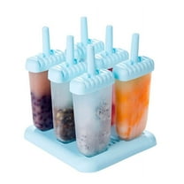 MODANU Popsicle Molds 6 Pieces Plastic Ice Pop Molds Reusable Ice Pop Maker BPA Free and Easy Release (Blue)