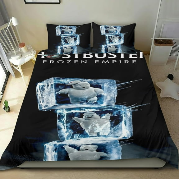 Ghostbusters Frozen Empire Duvet Cover 3 Piece Bedding Set,Teens Comforter Cover Set Super Soft Duvet Cover with 2 Pillowcase Twin: 68"x86"