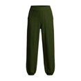 thumbnail image 7 of HAPIMO Elastic Waist Side Slit Jogger Lounge Pants Women High Waist Flowy Casual Pants for Summer Wear Army Green XXL, 7 of 7