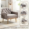 thumbnail image 6 of Muumblus Modern Accent Chair, Teddy Upholstered Single Sofa Chair Sherpa Arm Chair for Living Room and Bedroom, Comfy Armchair with Metal Legs, Gray, 6 of 9
