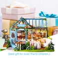 thumbnail image 5 of Dollhouse Miniature House with Furniture, DIY Dollhouse Kit with Dust Proof, Music Movement, 1:24 Scale Creative Room for Gift for Family (Rose Garden Tea House), 5 of 7