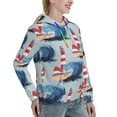 thumbnail image 6 of Uemuo Beacon In The Huge Waves Of The Surf Pattern Women's Hoodie with Eye-catching Drawstrings- Casual Pullover Hoodie with Kangaroo Pocket, Stylish Hooded Sweatshirt-X-Large, 6 of 7