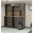 thumbnail image 6 of Inval Proforte 2-Piece 3-Drawer Garage Cabinet Set, Dark Gray and Maple, 6 of 15
