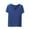 Blue, variant on ABATAB Women's Ribbed T-Shirts Cotton Short Sleeve Solid Basic Tees V-Neck Summer Casual Loose Fit Shirts Trendy