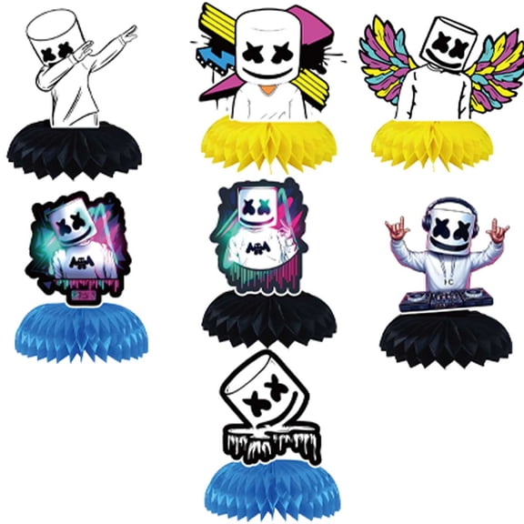 DJ Marshmello Honeycomb Centerpieces Table Toppers Decorations for Birthday Party Decor Supplies