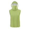 thumbnail image 4 of Xfvqtps Mens Sleeveless Tops with Face Neck Mask Hoodie Pullover Cooling Sun Protection Solid Color Breathable Lightweight Summer Shirts Green-03, 4 of 8