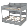 thumbnail image 4 of Euroco Wood Full over Full Bunk Bed with Storage Shelves and Trundle, Gray, 4 of 8