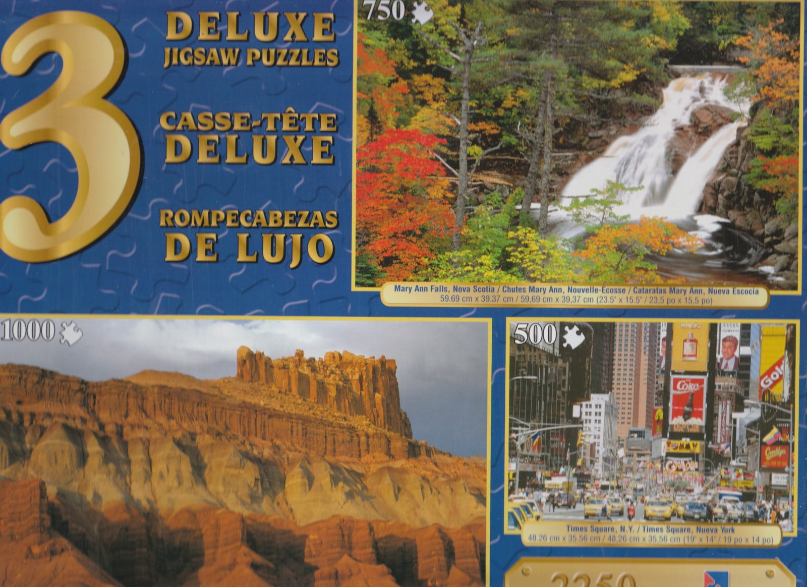 3 Deluxe Puzzles: Times Sq, Mary Ann, Castle 2250 Piece - Walmart