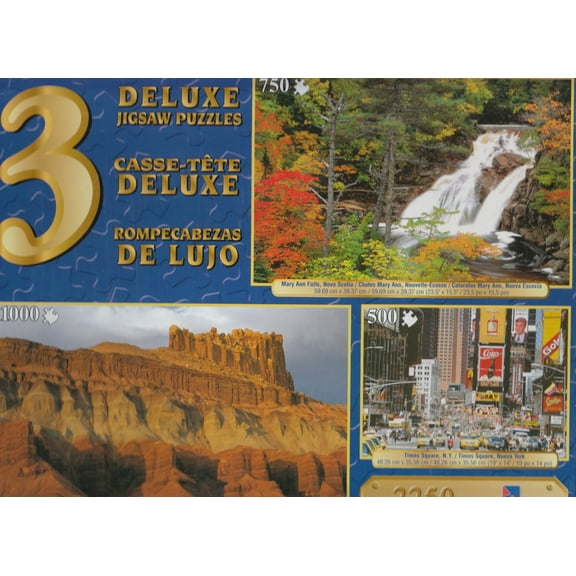 3 Deluxe Puzzles: Times Sq, Mary Ann, Castle 2250 Piece
