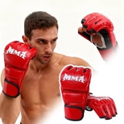 Half-Finger Boxing Gloves with Adjustable Wrist Support for MMA Training