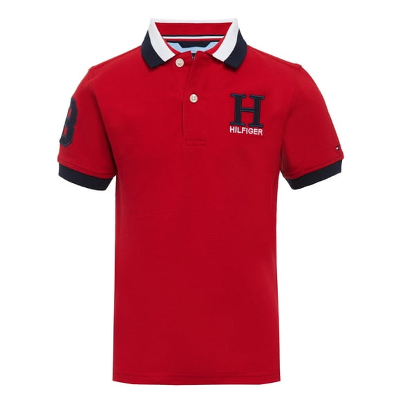 Polo Tommy Hilfiger de manga corta con estampado de hiedra elástica para niños