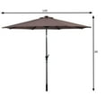 thumbnail image 4 of Costway Parasol Solaire de Patio 10 Pi, Parasol de Marché à DEL, Acier Inclinable avec Manivelle, Extérieur, Beige, 4 of 10