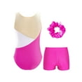 thumbnail image 2 of iiniim Kids Girls Gymnastics Sleeveless Leotard Unitard with Shorts Scrunchies Athletic Activewear Rose 10, 2 of 7
