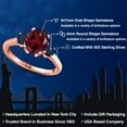 thumbnail image 2 of Gem Stone King 18K Rose Gold Plated Silver Red Rhodolite Garnet and Blue Sapphire Engagement Ring for Women | 2.70 Cttw | Oval 9X7MM | Gemstone January Birthstone | Size 9, 2 of 6