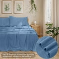 thumbnail image 7 of RUVANTI 100% Cotton Flannel Sheets Full Size - 4 Piece Warm, Soft & Breathable, Deep Pocket, Double Brushed Cozy All Season Bedding Set, Coronet Blue, 7 of 7