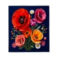 thumbnail image 2 of Durable Soft & Warm Flannel Blanket - Cozy Floral Design with Vibrant Tulips & Daisies for Sofa Travel Bed & Chair, 2 of 5