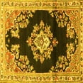 thumbnail image 1 of Ahgly Company Machine Washable Indoor Square Medallion Yellow Traditional Area Rugs, 4' Square, 1 of 4