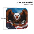 thumbnail image 2 of Honeii Cartoon Bald Eagle USA print Leather Coaster Set of 4, ideal for safeguarding your furniture from drinks spills and effortless cleanup-Square, 2 of 6