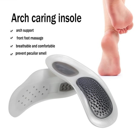 Ashata 5sizes Nano Silver Arch Foot Cushion Flat Orthosis Ashata 5sizes Nano Silver Arch Foot Cushion Flat Orthosis Correction Pads O X Leg Inserts Insoles Shoes