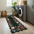 thumbnail image 3 of Garvee 2'x6' Area Rugs Washable Foldable Print Runner Rug, Non-Slip Low Pile Rug Distressed Indoor Floral Rugs for Hallway, Laundry Room Rug, Farmhouse Kitchen Mat, Black, 3 of 8