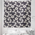 thumbnail image 1 of Ivory Spanish Tapestry, Falling Blossom Foliage Retro Floral Repeated Pattern, Fabric Wall Hanging Decor for Bedroom Living Room Dorm, 5 Sizes, Dark Purple Grey and Eggshell, by Ambesonne, 1 of 1