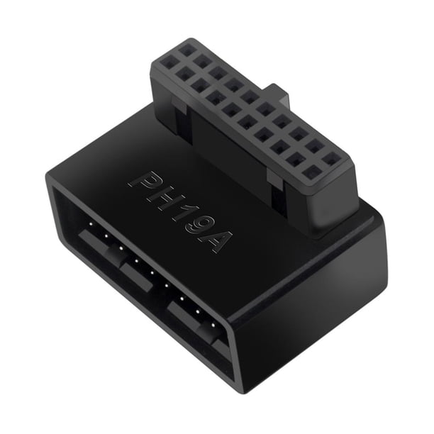 Convertidor de enchufe adaptador de cabezal USB 3.0 19P 20P para placa base de computadora (A)