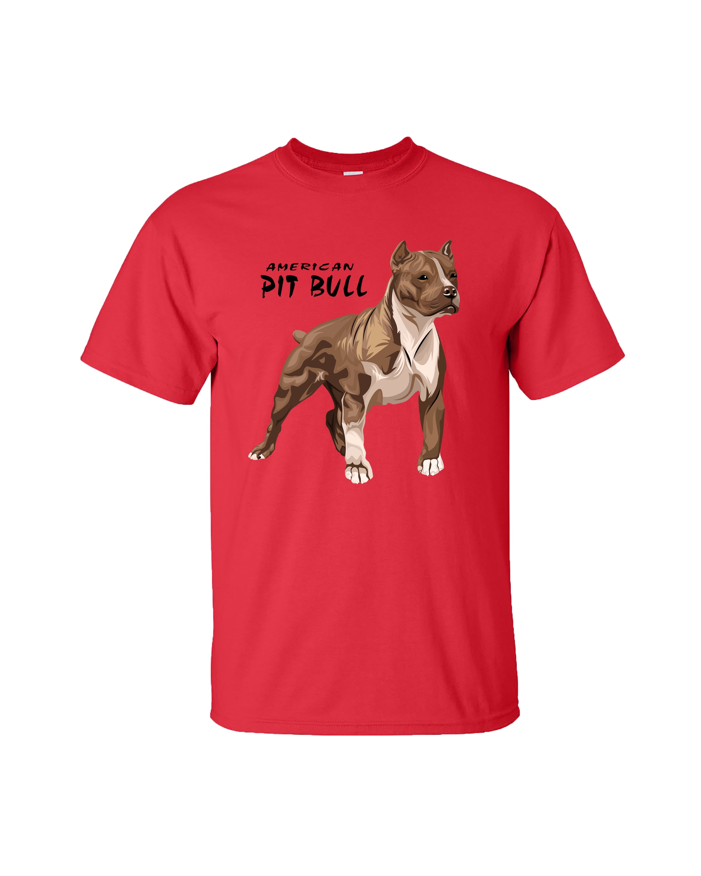 Men's American Pitbull Rescue Dog T-shirt in Red and Burkina Faso